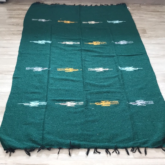 Vintage Accents Green Throw Blanket Molina Indian Blanket With